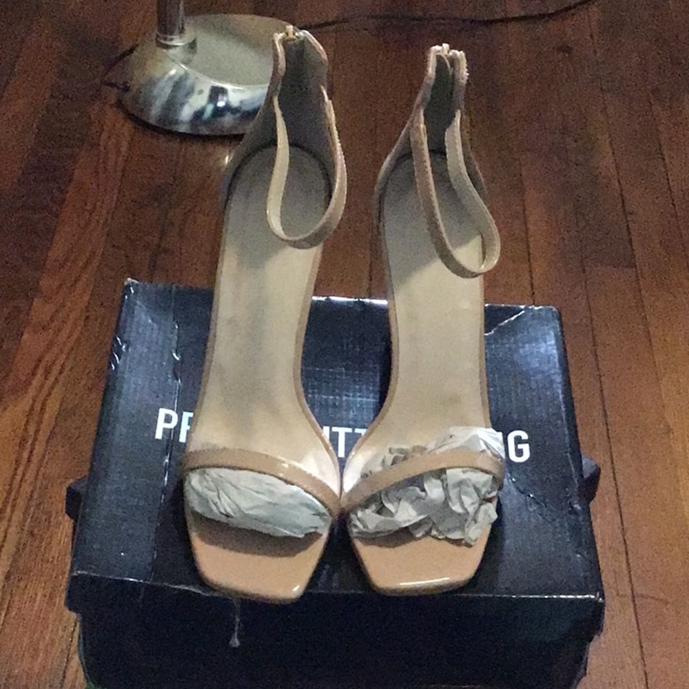 New PrettyLittleThing Heels, Size 7, Tan/Nude